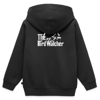 Ornithologie Observation des oiseaux Ornithologue Observation des oiseaux - Sweat Premium à capuche zippé enfant bio - noir - Dos - AI Model Kid Male (0cm)
