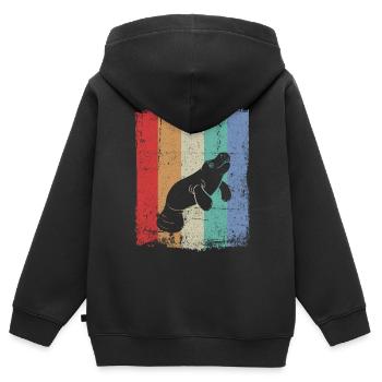 Manatees Funny Manatee - Kids Premium Organic Zip-up Hoodie - black - Back - AI Model Kid Male (0cm)