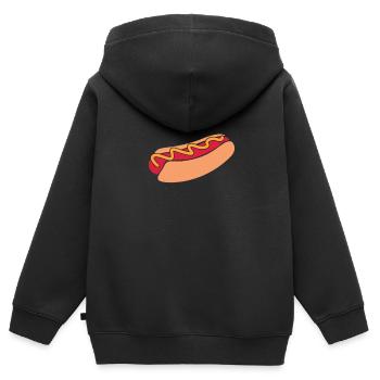 Hot Dog - Kinder Premium Organic Zip Hoodie - Schwarz - Hinten - AI Model Kid Male (0cm)