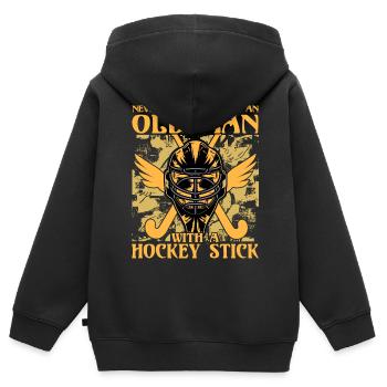 Never underestimate a old man rides a Motorcycle - Kinder Premium Organic Zip Hoodie - Schwarz - Hinten - AI Model Kid Male (0cm)