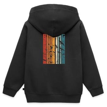 Ornithologie Observation des oiseaux Ornithologue Observation des oiseaux - Sweat Premium à capuche zippé enfant bio - noir - Dos - AI Model Kid Male (0cm)