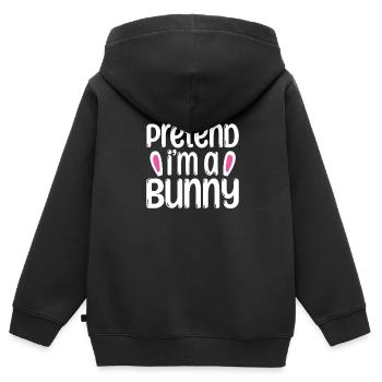 Hase Kostüm - Kinder Premium Organic Zip Hoodie - Schwarz - Hinten - AI Model Kid Male (0cm)