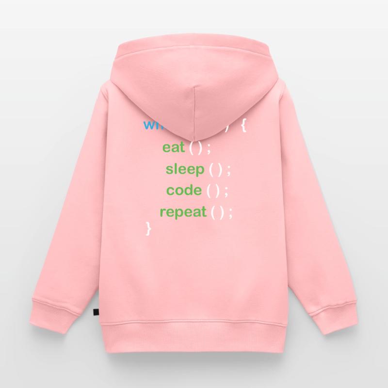 Développeur de logiciels de codage Python Sweat Premium à capuche zippé enfant bio