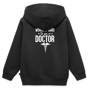 Arzt - Kinder Premium Organic Zip Hoodie - Schwarz - Hinten - AI Model Kid Male (0cm)