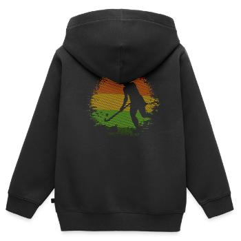 Feldhockey - Kinder Premium Organic Zip Hoodie - Schwarz - Hinten - AI Model Kid Male (0cm)