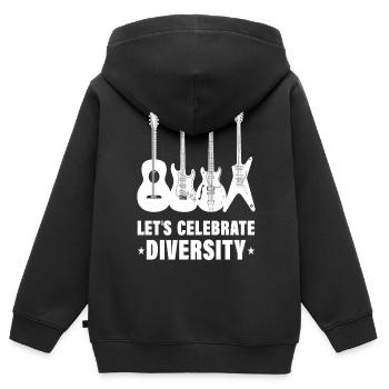 Guitariste Guitariste Guitariste Guitariste Guitariste Guitariste Guitare - Sweat Premium à capuche zippé enfant bio - noir - Dos - AI Model Kid Male (0cm)