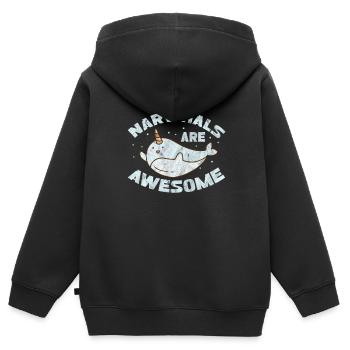 Narval - Sweat Premium à capuche zippé enfant bio - noir - Dos - AI Model Kid Male (0cm)