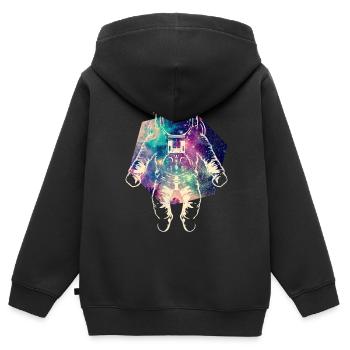 Astronaut im Weltraum - Kinder Premium Organic Zip Hoodie - Schwarz - Hinten - AI Model Kid Male (0cm)