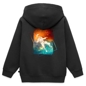 Astronaut im Weltraum - Kinder Premium Organic Zip Hoodie - Schwarz - Hinten - AI Model Kid Male (0cm)