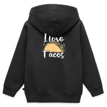 Taco - Kinder Premium Organic Zip Hoodie - Schwarz - Hinten - AI Model Kid Male (0cm)