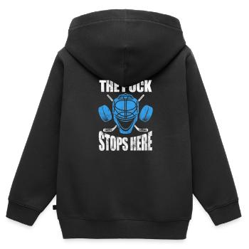 Eishockey Maske Hockey Hockeytormann Geschenk - Kinder Premium Organic Zip Hoodie - Schwarz - Hinten - AI Model Kid Male (0cm)