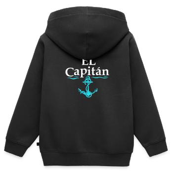 Kapitän - Kinder Premium Organic Zip Hoodie - Schwarz - Hinten - AI Model Kid Male (0cm)