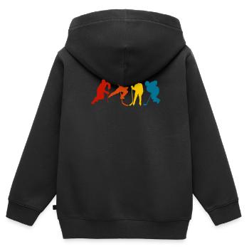 Eishockey - Kinder Premium Organic Zip Hoodie - Schwarz - Hinten - AI Model Kid Male (0cm)