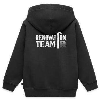 Team Renovierung Bauherr Restaurierung Renovieren - Kinder Premium Organic Zip Hoodie - Schwarz - Hinten - AI Model Kid Male (0cm)