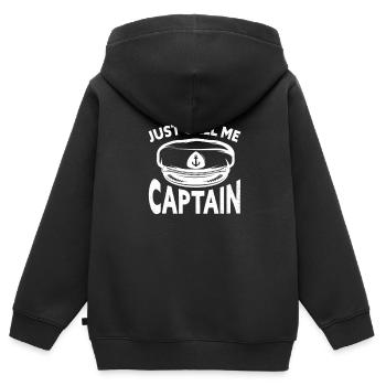 Kapitän - Kinder Premium Organic Zip Hoodie - Schwarz - Hinten - AI Model Kid Male (0cm)