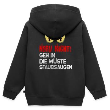 Lustiger Spruch - Kinder Premium Organic Zip Hoodie - Schwarz - Hinten - AI Model Kid Male (0cm)