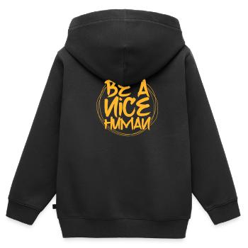 Droits de l’homme - Sweat Premium à capuche zippé enfant bio - noir - Dos - AI Model Kid Male (0cm)
