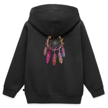 Indianer - Kinder Premium Organic Zip Hoodie - Schwarz - Hinten - AI Model Kid Male (0cm)
