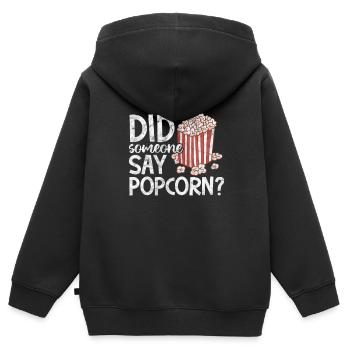 Pop-corn - Sweat Premium à capuche zippé enfant bio - noir - Dos - AI Model Kid Male (0cm)