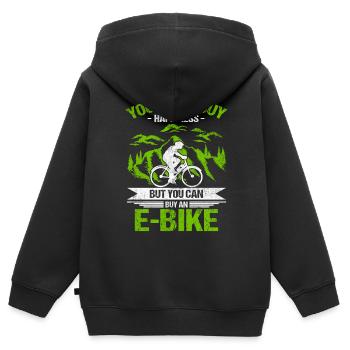 Vous ne pouvez pas acheter du bonheur, mais vous pouvez acheter un vélo électrique - Sweat Premium à capuche zippé enfant bio - noir - Dos - AI Model Kid Male (0cm)