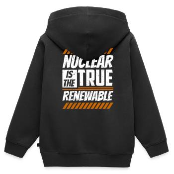 Kernenergie Ist Die Wahre Erneuerbare Energie - Kinder Premium Organic Zip Hoodie - Schwarz - Hinten - AI Model Kid Male (0cm)