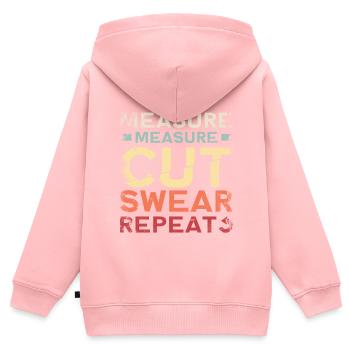 Messen Messen Schneiden Schwören Wiederholen Sie - Kinder Premium Organic Zip Hoodie - Rosa - Hinten - AI Model Kid Female (0cm)