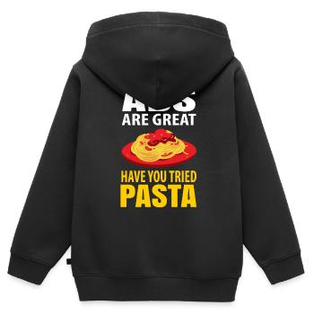 Pasta - Kinder Premium Organic Zip Hoodie - Schwarz - Hinten - AI Model Kid Male (0cm)