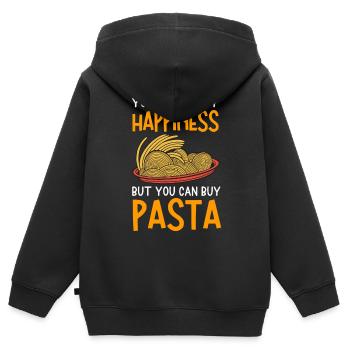 Pâtes alimentaires - Sweat Premium à capuche zippé enfant bio - noir - Dos - AI Model Kid Male (0cm)