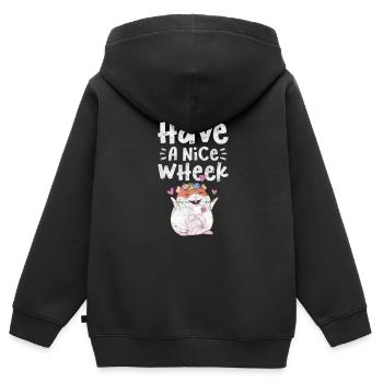 Meerschweinchen - Kinder Premium Organic Zip Hoodie - Schwarz - Hinten - AI Model Kid Male (0cm)