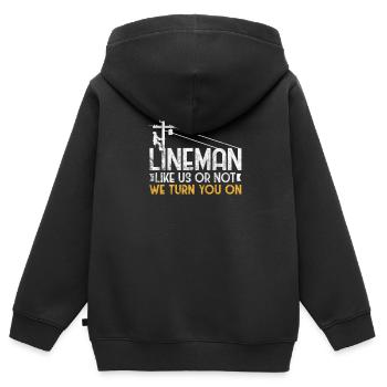 Monteur - Sweat Premium à capuche zippé enfant bio - noir - Dos - AI Model Kid Male (0cm)
