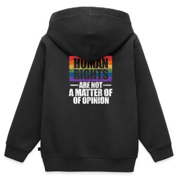 Droits de l’homme Anti-Racisme Tolérance Cadeau - Sweat Premium à capuche zippé enfant bio - noir - Dos - AI Model Kid Male (0cm)
