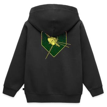 Vaisseau spatial Voyager - Sweat Premium à capuche zippé enfant bio - noir - Dos - AI Model Kid Male (0cm)