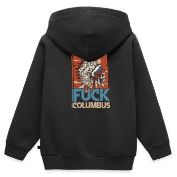 Indien - Sweat Premium à capuche zippé enfant bio - noir - Dos - AI Model Kid Male (0cm)