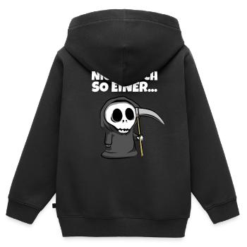 Nicht noch so einer... - Sensenmann Grim Reaper - Kinder Premium Organic Zip Hoodie - Schwarz - Hinten - AI Model Kid Male (0cm)