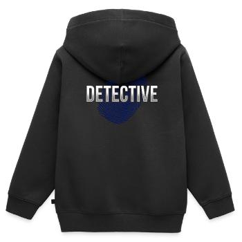 Detektiv Privat Privatdetektiv Privatdetektei - Kinder Premium Organic Zip Hoodie - Schwarz - Hinten - AI Model Kid Male (0cm)