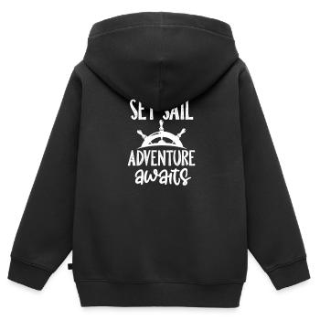 Kapitän - Kinder Premium Organic Zip Hoodie - Schwarz - Hinten - AI Model Kid Male (0cm)