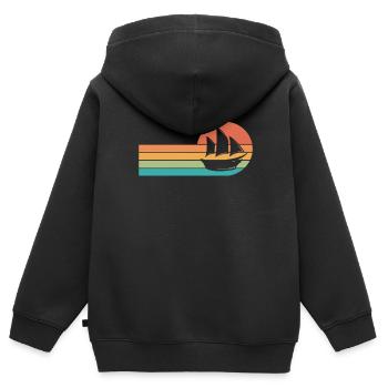 Kapitän - Kinder Premium Organic Zip Hoodie - Schwarz - Hinten - AI Model Kid Male (0cm)