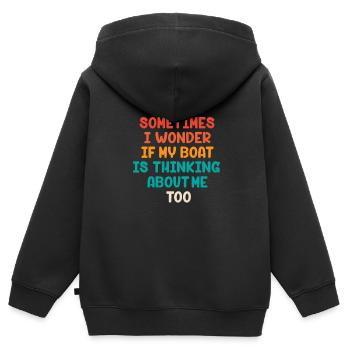 Kapitän - Kinder Premium Organic Zip Hoodie - Schwarz - Hinten - AI Model Kid Male (0cm)