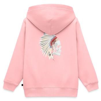 Indien - Sweat Premium à capuche zippé enfant bio - rose - Dos - AI Model Kid Female (0cm)