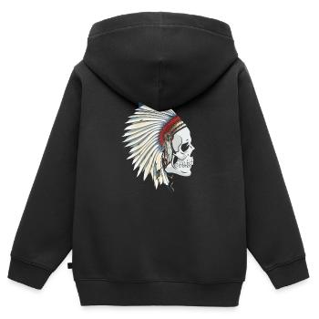 Indianer - Kinder Premium Organic Zip Hoodie - Schwarz - Hinten - AI Model Kid Male (0cm)