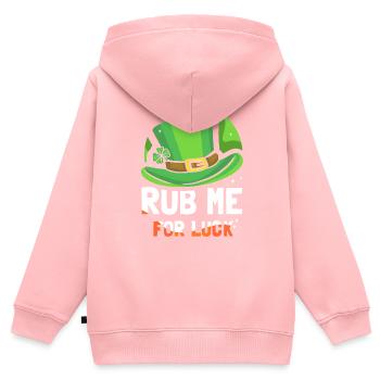 Frottez-moi pour le bonheur Gaélique irlandais Irlande - Sweat Premium à capuche zippé enfant bio - rose - Dos - AI Model Kid Female (0cm)