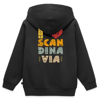 Ich Liebe Skandinavien Skandinavisch Skandinavier - Kinder Premium Organic Zip Hoodie - Schwarz - Hinten - AI Model Kid Male (0cm)