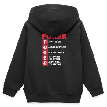 Poker - Kinder Premium Organic Zip Hoodie - Schwarz - Hinten - AI Model Kid Male (0cm)