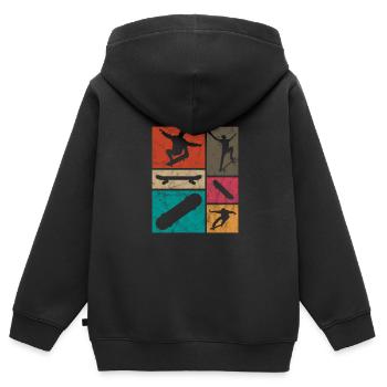 Skateboard Skater Skate Skaten Geschenk - Kinder Premium Organic Zip Hoodie - Schwarz - Hinten - AI Model Kid Male (0cm)