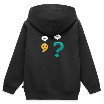 Professeur de grammaire - Sweat Premium à capuche zippé enfant bio - noir - Dos - AI Model Kid Male (0cm)