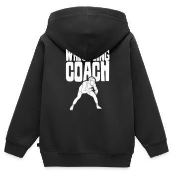 Wrestling Trainer Ringkampf Ringer Ringen - Kids Premium Organic Zip-up Hoodie - black - Back - AI Model Kid Male (0cm)