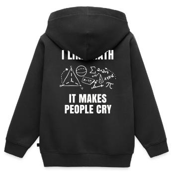 Mathe - Kinder Premium Organic Zip Hoodie - Schwarz - Hinten - AI Model Kid Male (0cm)