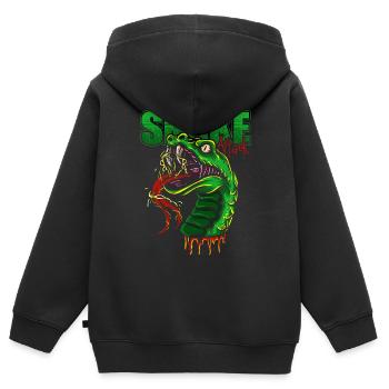 Schlange - Kinder Premium Organic Zip Hoodie - Schwarz - Hinten - AI Model Kid Male (0cm)