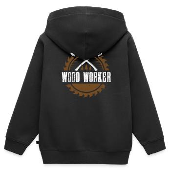 Menuisiers Menuiserie Menuiseries Menuisiers - Sweat Premium à capuche zippé enfant bio - noir - Dos - AI Model Kid Male (0cm)