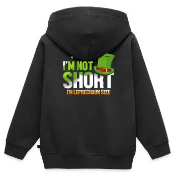 Ich Bin Nicht Klein Ich Habe Kobold Größe Ire - Kinder Premium Organic Zip Hoodie - Schwarz - Hinten - AI Model Kid Male (0cm)